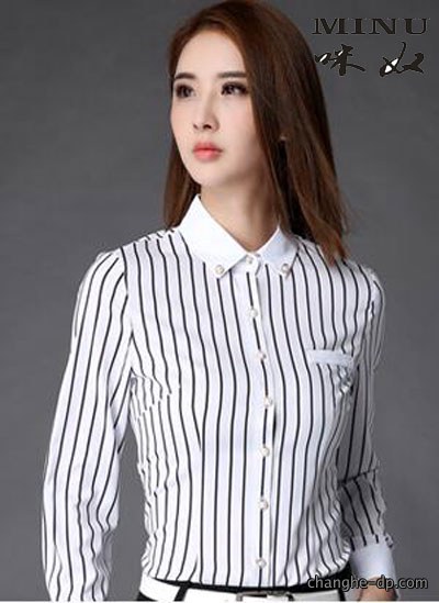 女士长袖衬衫定做50
