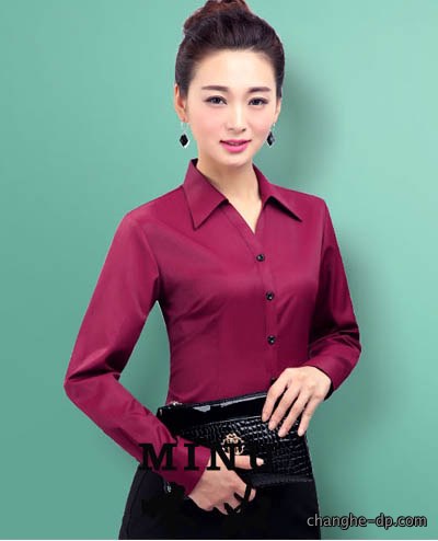 女士长袖衬衫定做19
