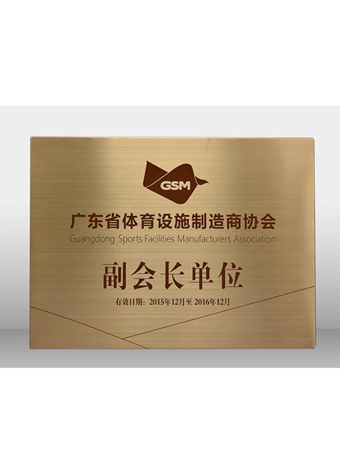 2015年广东省体育设施制造商协会-副会长单位